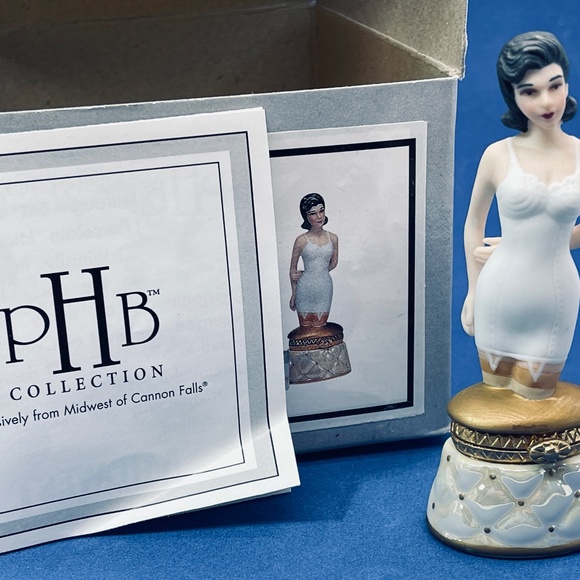 PHB Collection Other - 1950's Lingerie Hair Spray PHB Porcelain Hinged Trinket Box